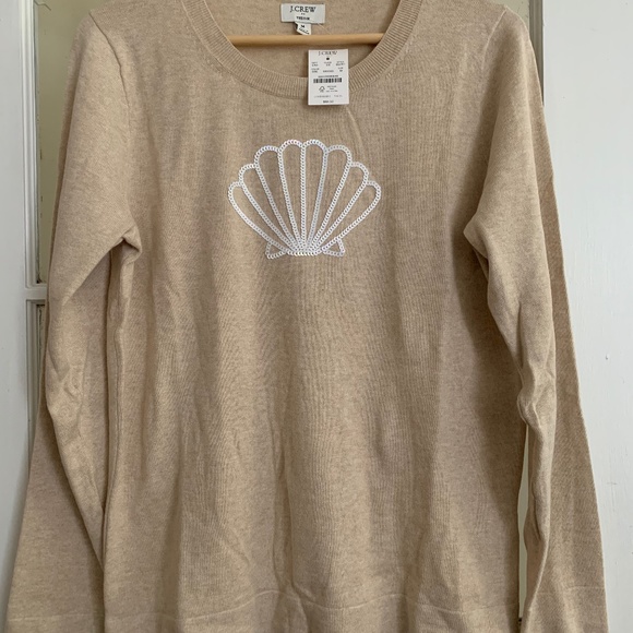 J Crew Factory Teddie Seashell Sweater NWT Medium - Picture 1 of 4